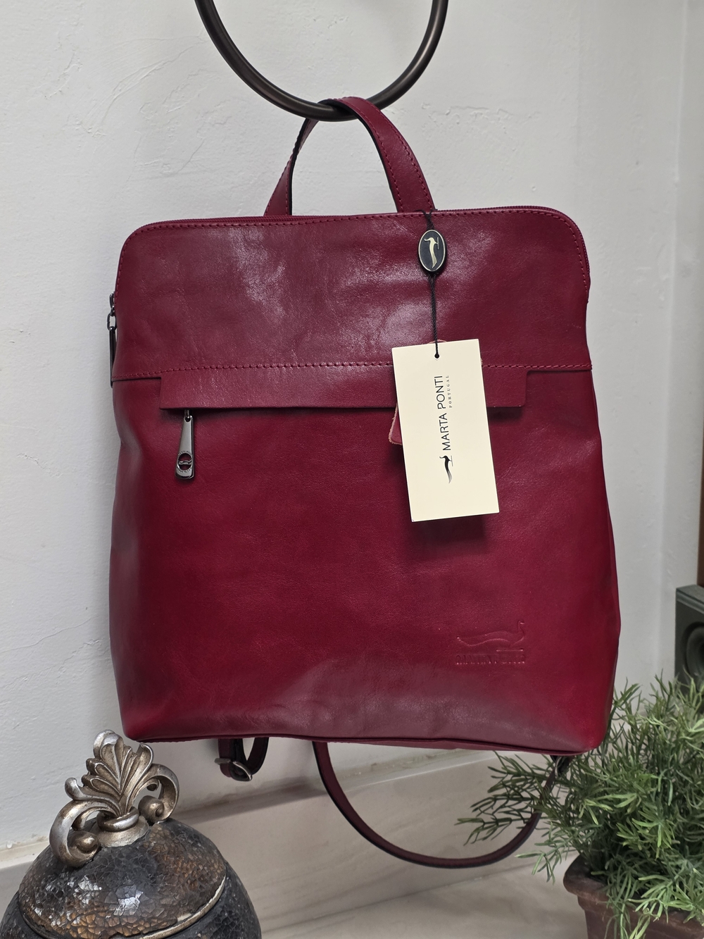 Marta Ponti European Luxury Leather  Backpack Purse, Made in Portugal. NWT
